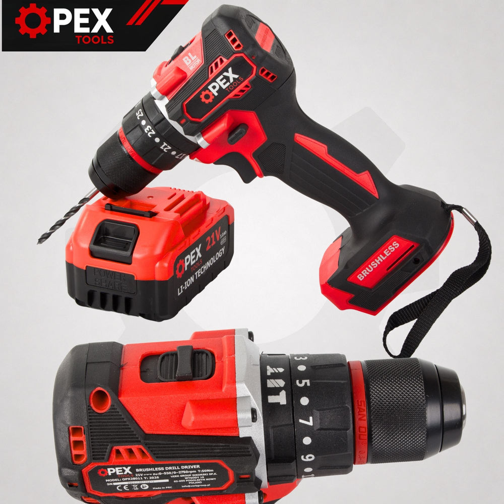 Акумулаторна безчеткова ударна бормашина/винтоверт OPEX TOOLS 21V с 2x 3.0Ah батерии