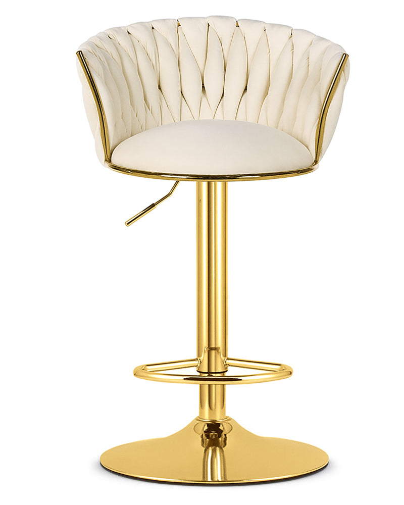 Луксозен тапициран кадифен табрет - 2 броя