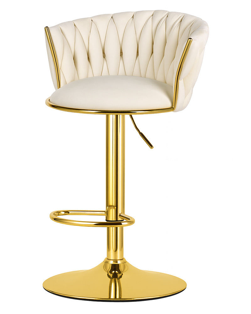 Луксозен тапициран кадифен табрет - 2 броя