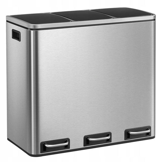 Троен кош за отпадъци - хром 3 x 18L = 54L