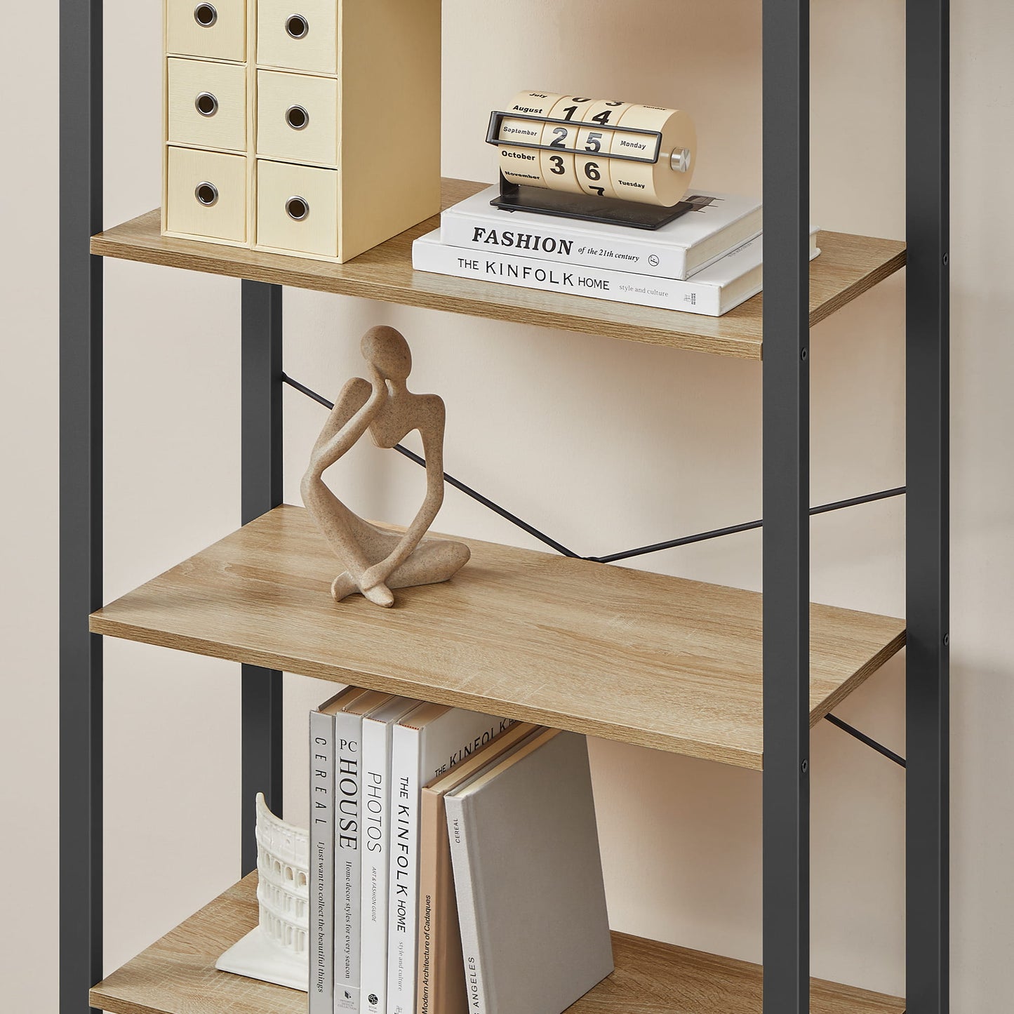 Етажерка за книги, цветя, 5 рафта, сонома - LLS061B11