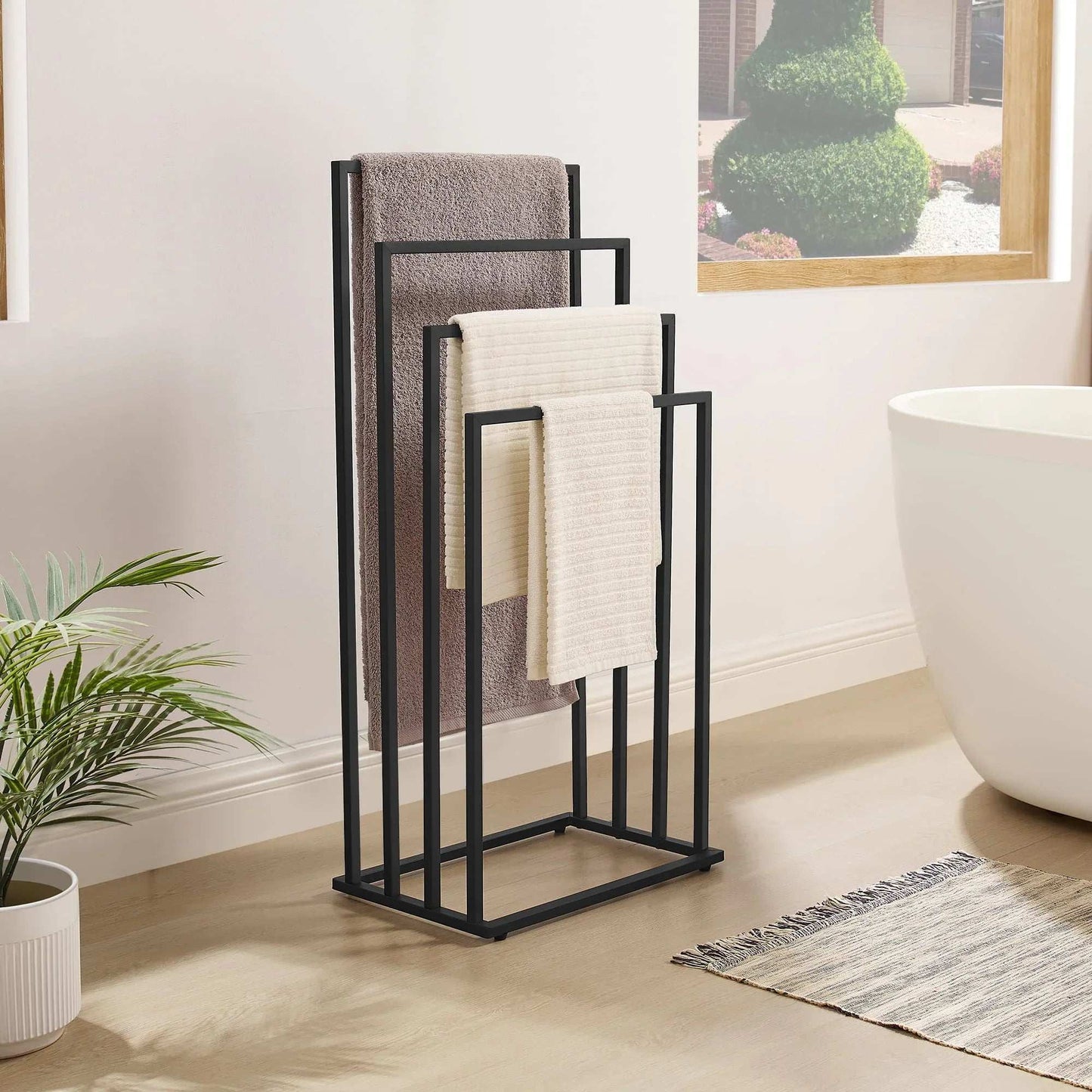 Метална стойка за кърпи – 4 нива | Бял / Черен / Златист - WoowBg