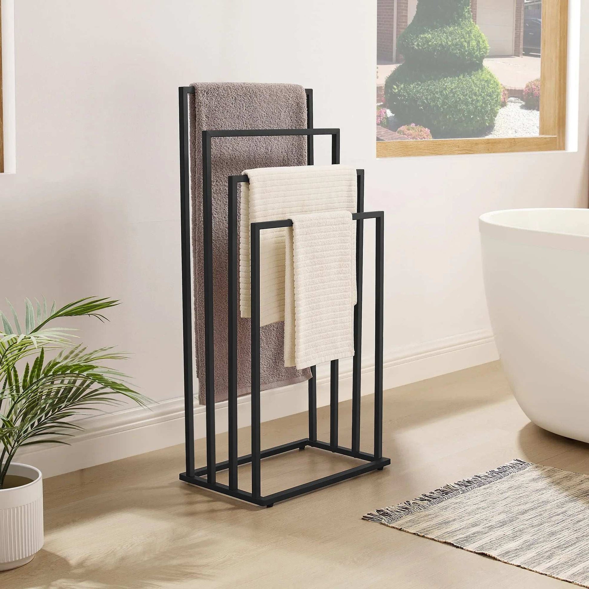 Метална стойка за кърпи – 4 нива | Бял / Черен / Златист - WoowBg