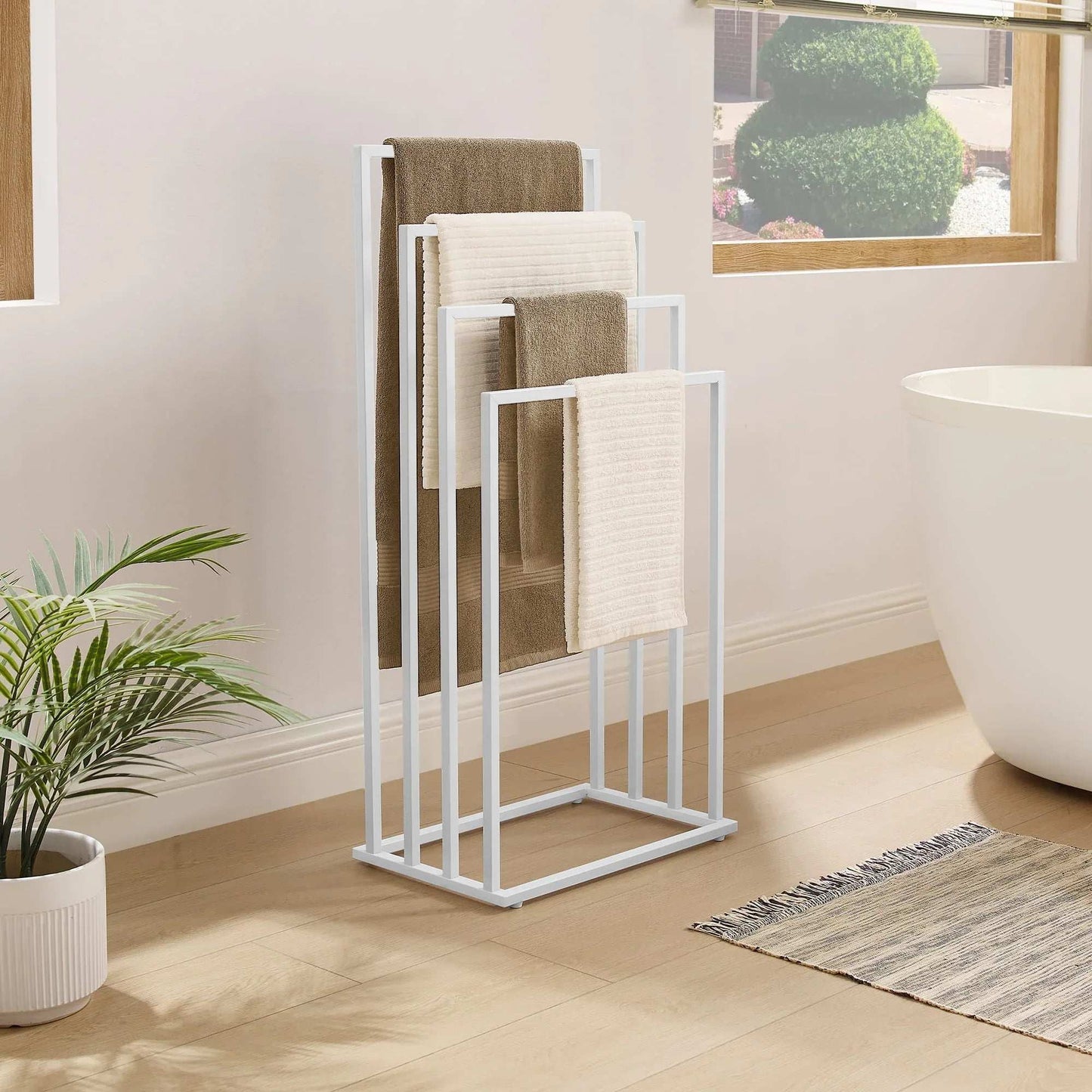 Метална стойка за кърпи – 4 нива | Бял / Черен / Златист - WoowBg