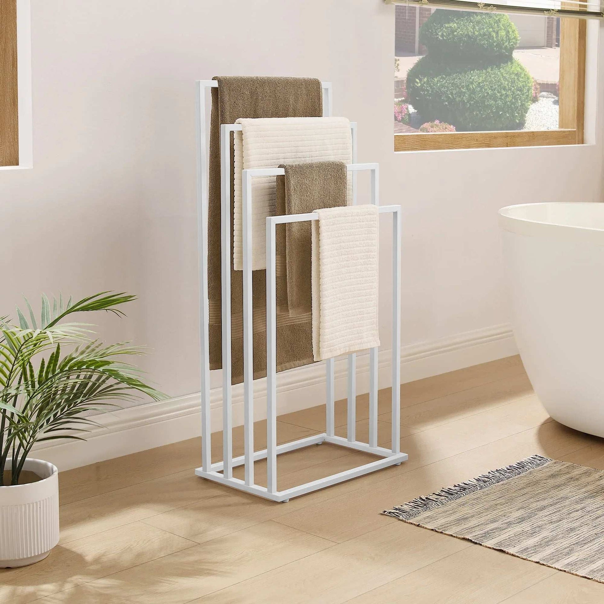 Метална стойка за кърпи – 4 нива | Бял / Черен / Златист - WoowBg