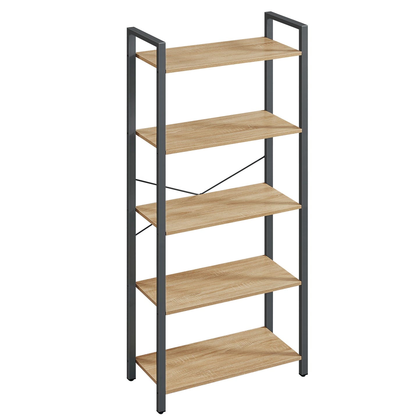 Етажерка за книги, цветя, 5 рафта, сонома - LLS061B11