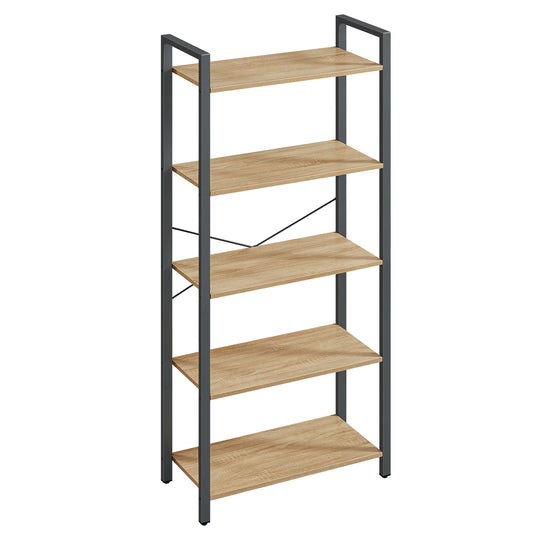 Етажерка за книги, цветя, 5 рафта, сонома - LLS061B11