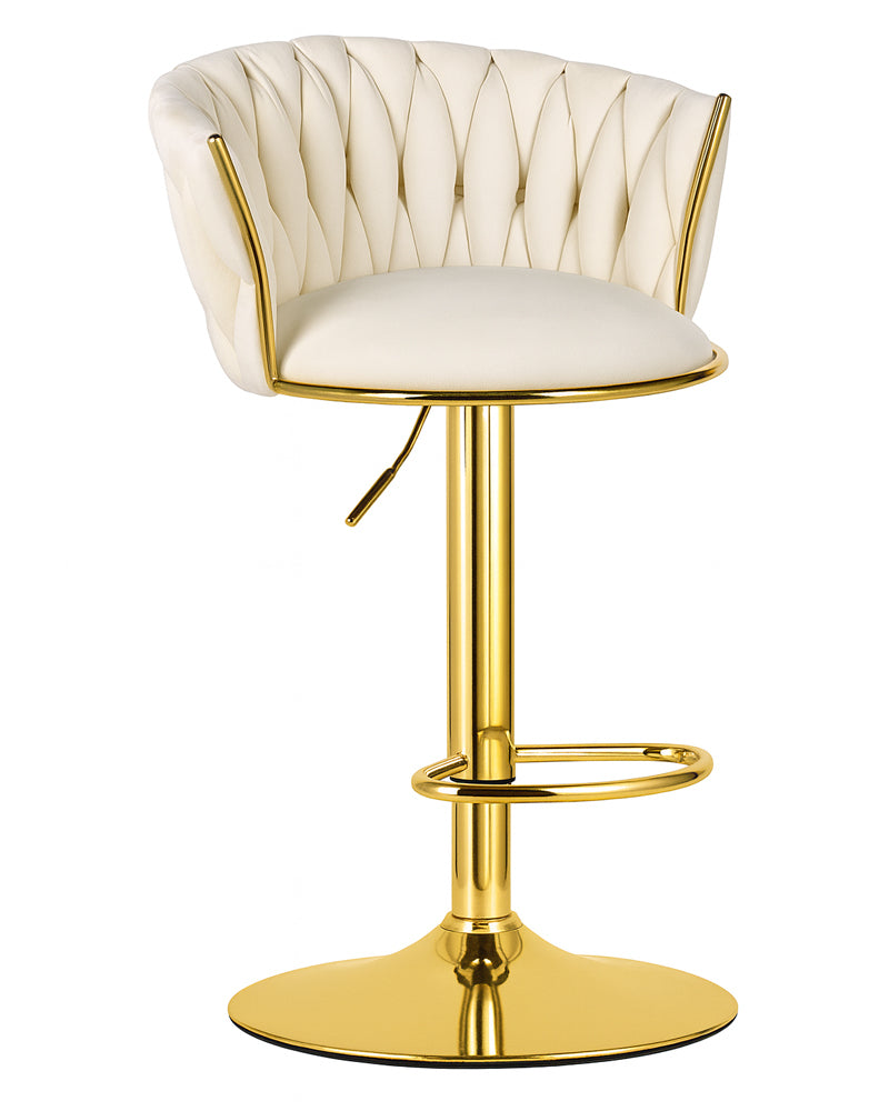 Луксозен тапициран кадифен табрет - 2 броя