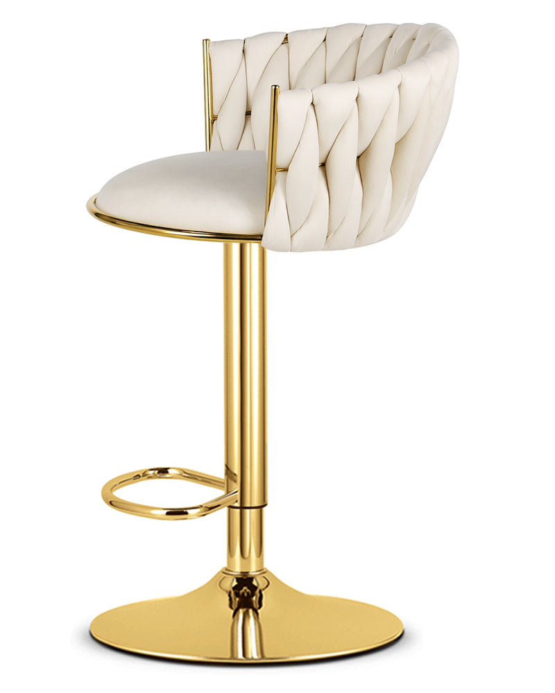 Луксозен тапициран кадифен табрет - 2 броя