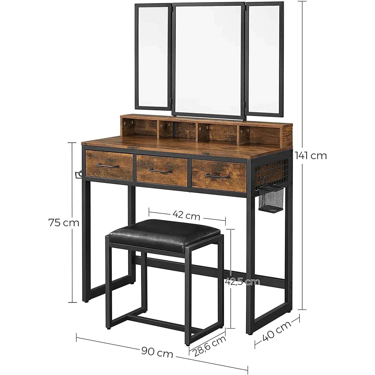 Тоалетка с 3 огледала - WoowBg