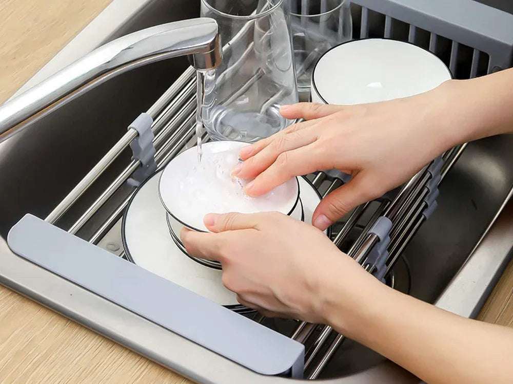 Телескопична кошница за зеленчуци и плодове за мивка - WoowBg