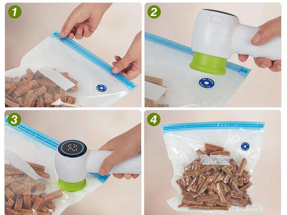 Електрическа вакуумна помпа за храна - комплект - WoowBg