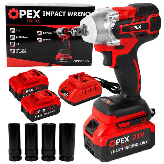 Акумулаторен ударен гайковерт OPEX TOOLS 350Nm | 2 батерии 21V