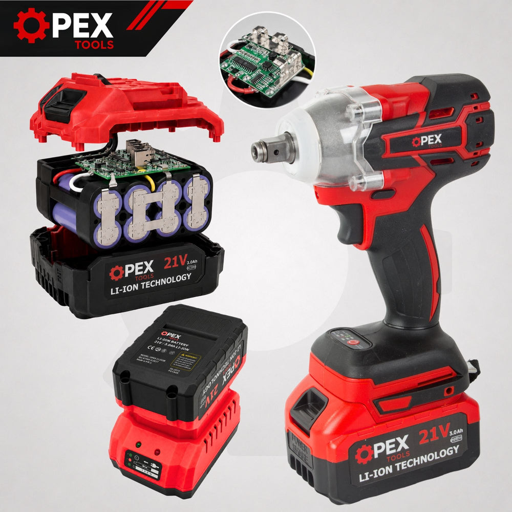 Акумулаторен ударен гайковерт OPEX TOOLS 350Nm | 2 батерии 21V