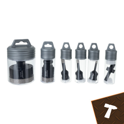 Комплект диамантени боркорони BIGSTREN M14 6–68 мм + адаптер – 6 части - WoowBg