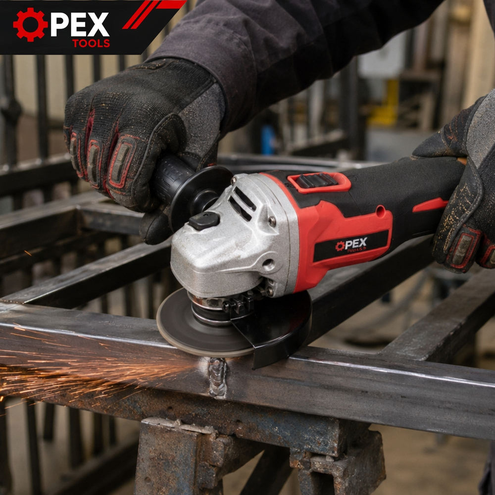 DIAX / OPEX TOOLS Безчетков акумулаторен ъглошлайф 21V – 125 мм, 2 x 3.0Ah батерии, 7500 об./мин